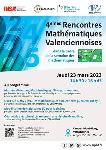 4e rencontres mathématiques valenciennoises - affiche 4e rencontres mathématiques valenciennoises - affiche