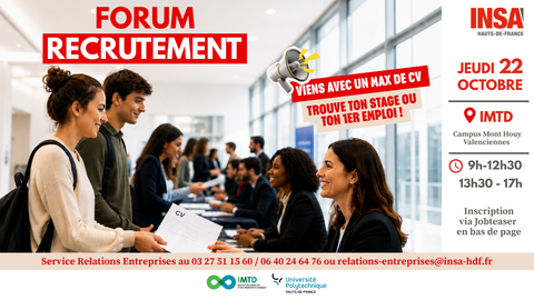 Forum Recrutement INSA Hauts-de-France Octobre 2026